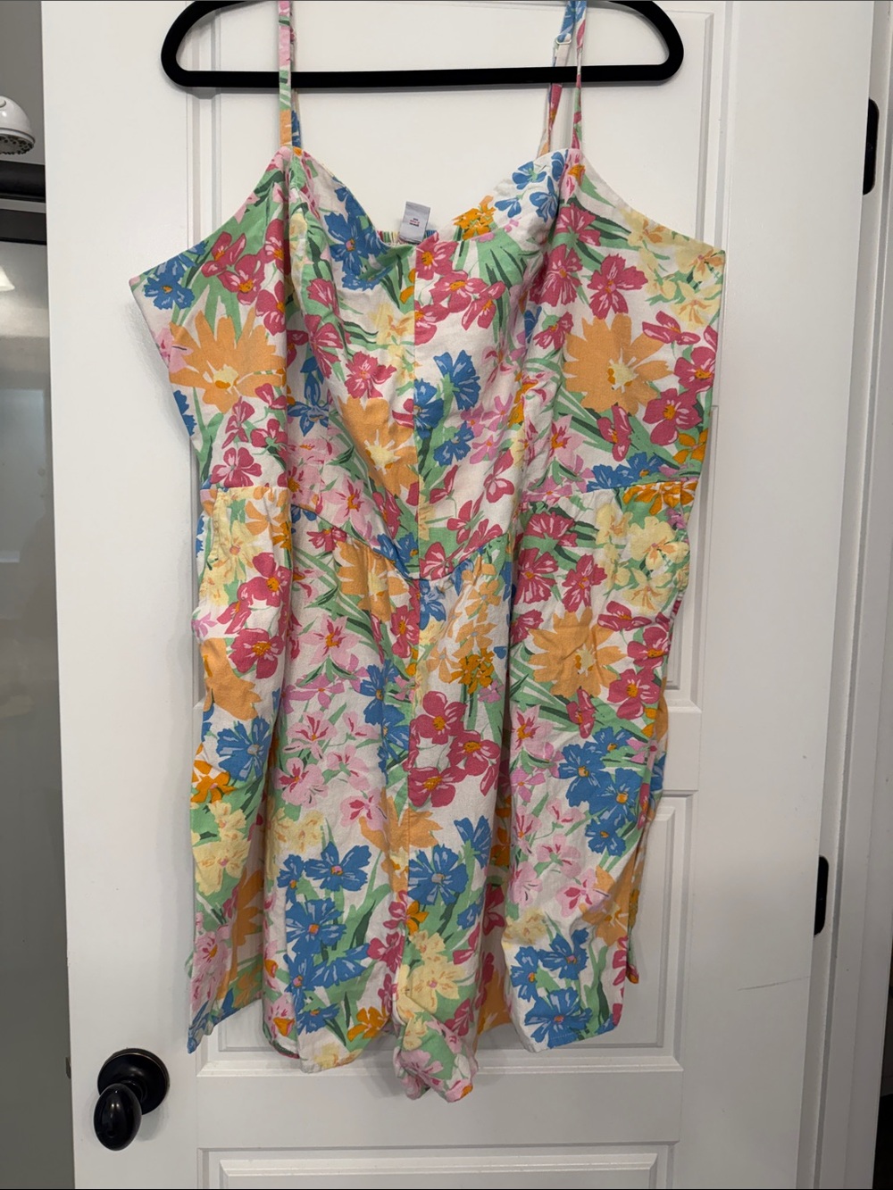 Old Navy Floral Spaghetti-Strap Romper - White Multi